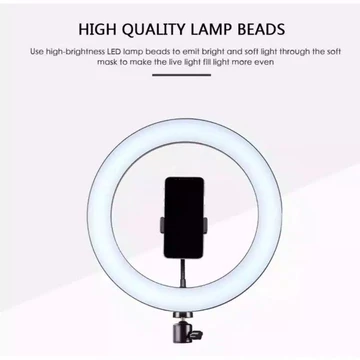 Ring Light 26cm Selfie Ringlight Led Lampu Make Up Vlog Live Streaming 3 Warna