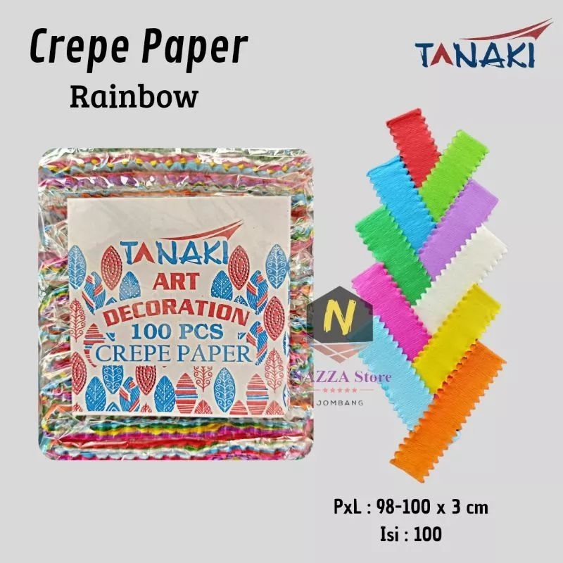 Jual kertas CRAPE PAPER potongan merah putih rainbow warna warni TANAKI ...