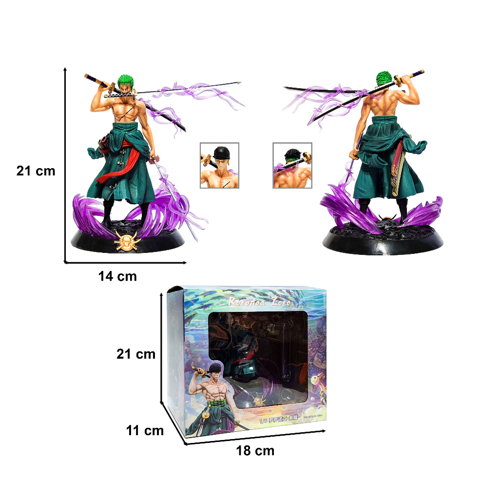 Jual One Piece Roronoa Zoro Small Fantasy Three Swords Double Head