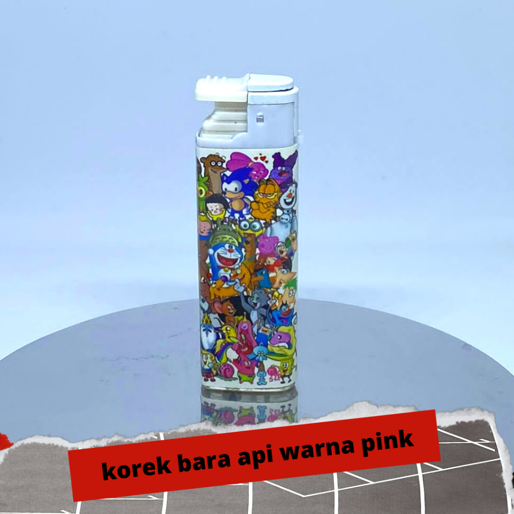 Jual [Bisa COD] [No PO] Doodle Pink Flame Korek Bara Api Warna Pink ...