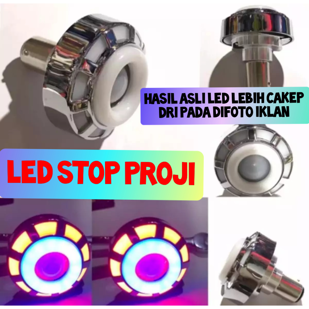 Jual Lampu Stop Rem Belakang Projie Rainbow Spiral Bulat Kotak Universal Shopee Indonesia