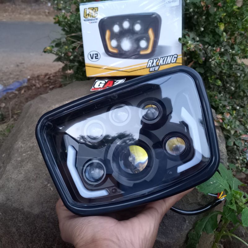 Jual Headlamp RX King Daymaker LED LTC V2 Kotak Lampu depan Reflektor