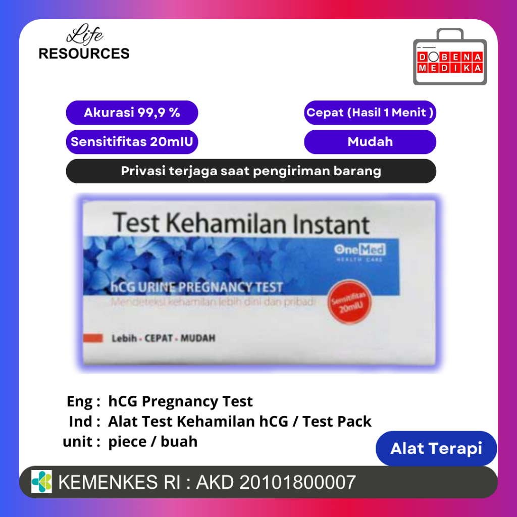 Jual Test Pack Kehamilan Onemed Hcg Tespek Alat Tes Hamil Urine