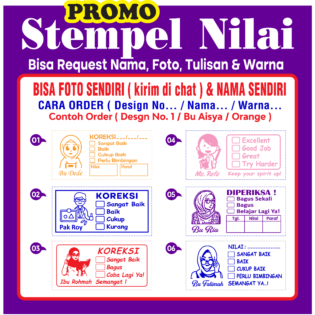 Jual Stempel Nilai Guru Penilaian Koreksi Checked Reward Shopee Indonesia 3871