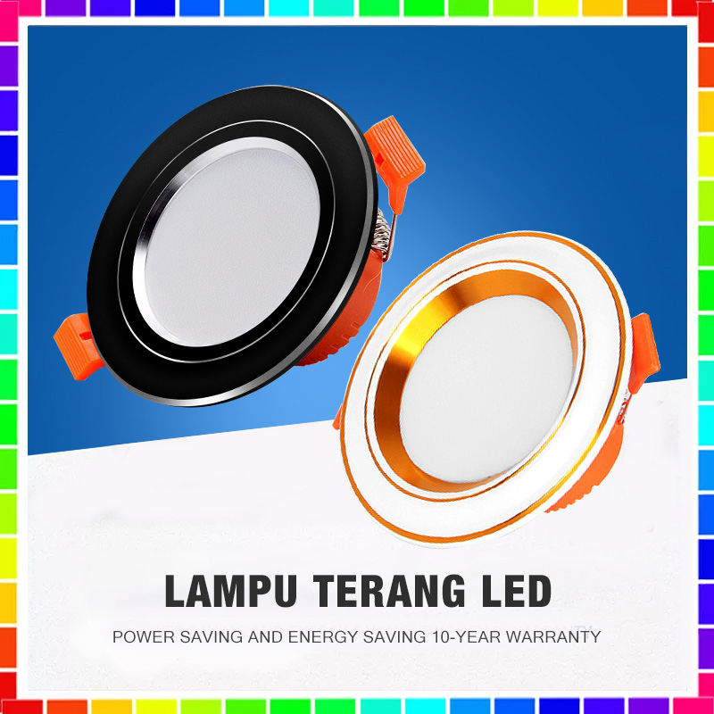 Jual LAMPU DOWNLIGHT LED 3 WARNA 6WATT/ KUNING BIRU UNGU / PUTIH KUNING ...