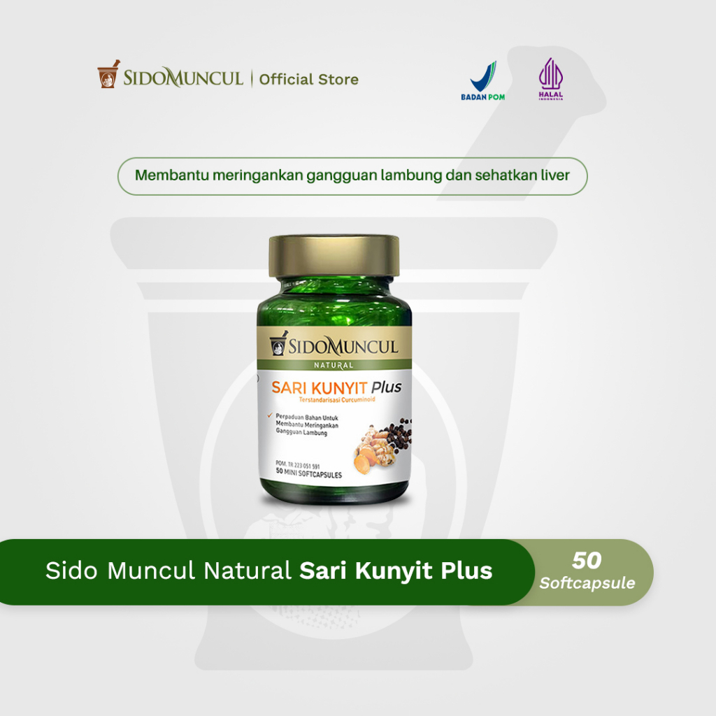 Jual Sido Muncul Natural Sari Kunyit Plus Soft Capsule 50 Kapsul Meringankan Gangguan Lambung 4483