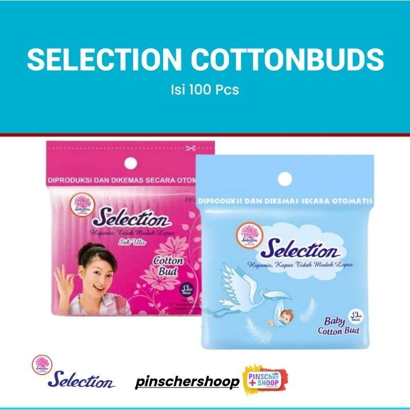 Jual Cotton Bud Selection Isi 100 Cottonbuds Kapas Lidi Pembersih