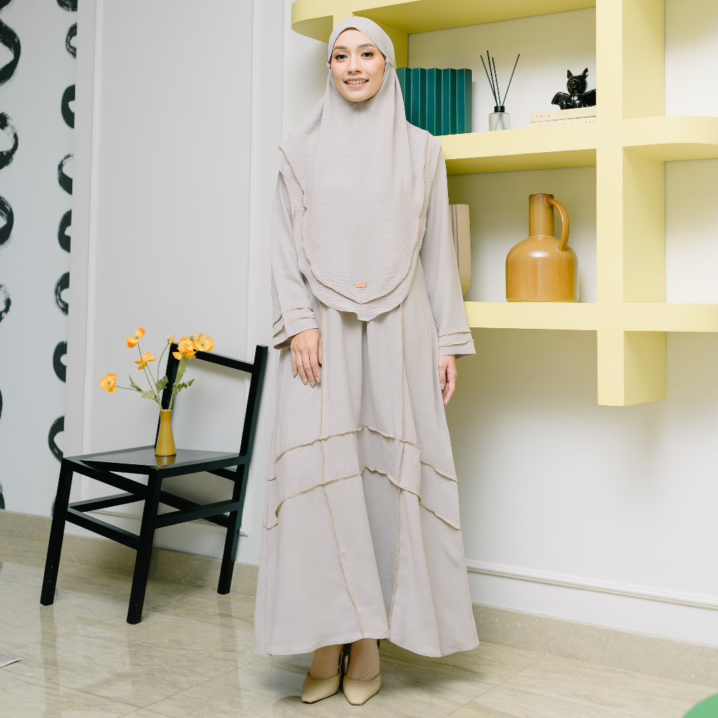 Jual Lozy Hijab Khansa Abaya Set Gamis Umroh Haji Abaya Set Kerudung Shopee Indonesia