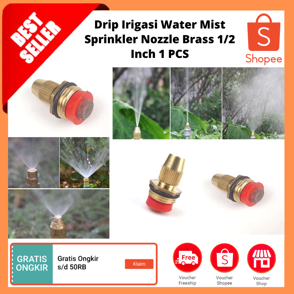 Jual Drip Irigasi Water Mist Sprinkler Nozzle Brass 1/2 Inch 1 PCS ...