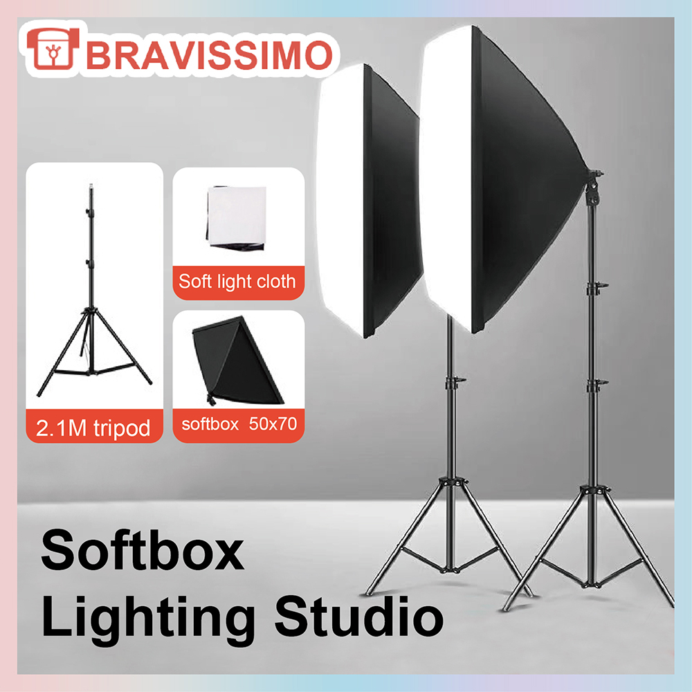 Jual Softbox Lighting Studio Paket Studio50x70cm + 2.1M Tripod