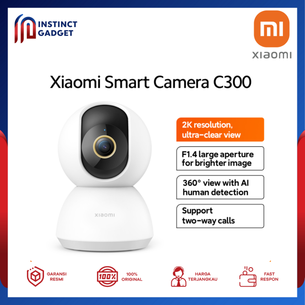 Jual Xiaomi Mi Smart Camera C300 2K UHD Clear 1296P CCTV IP Cam Full ...