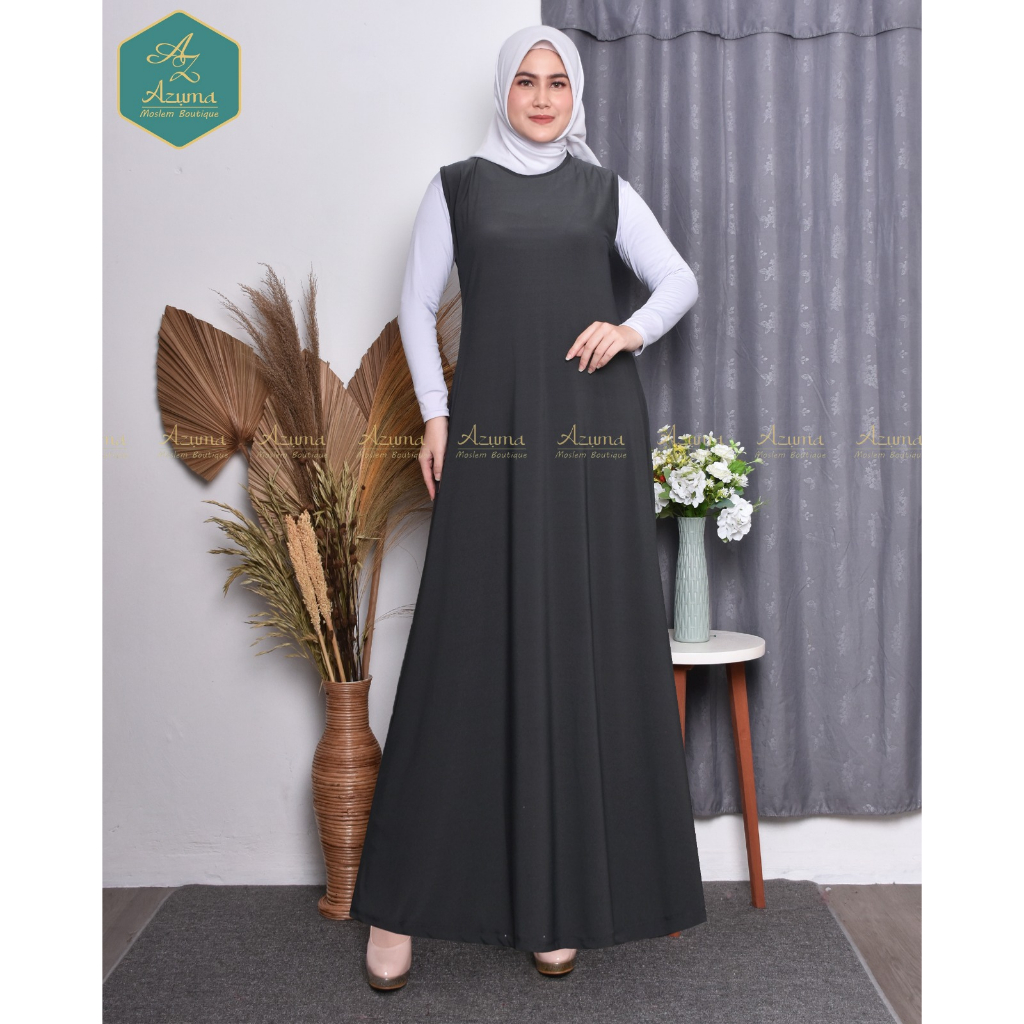 Jual Obral Gamis Jersey Termurah Long Dress Sleeveless Basic Premium