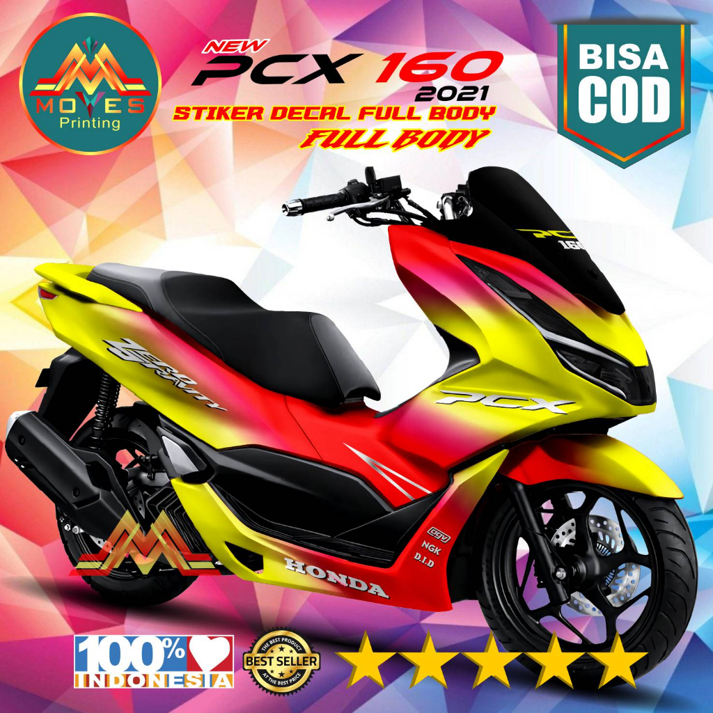 Jual Decal sticker / stiker motor New Pcx 160 custom bunglon kuning ...