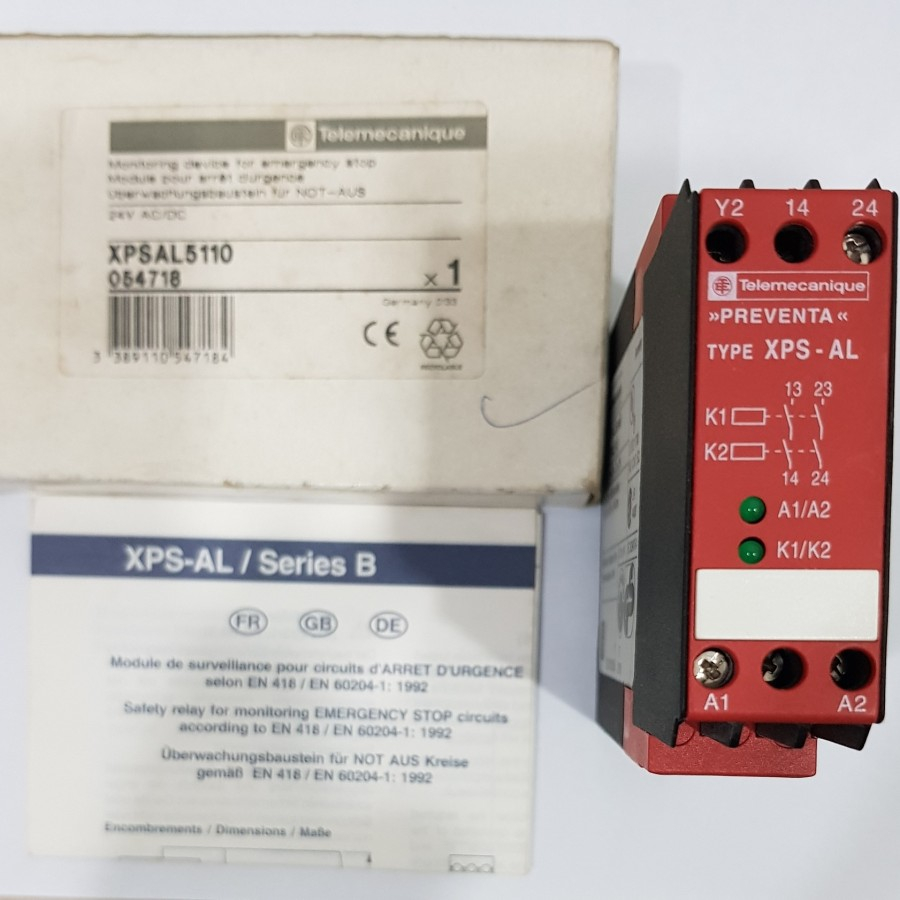 Jual Telemecanique Safety Relay for Emergency Stop XPSAL5110, 24 VAC/DC