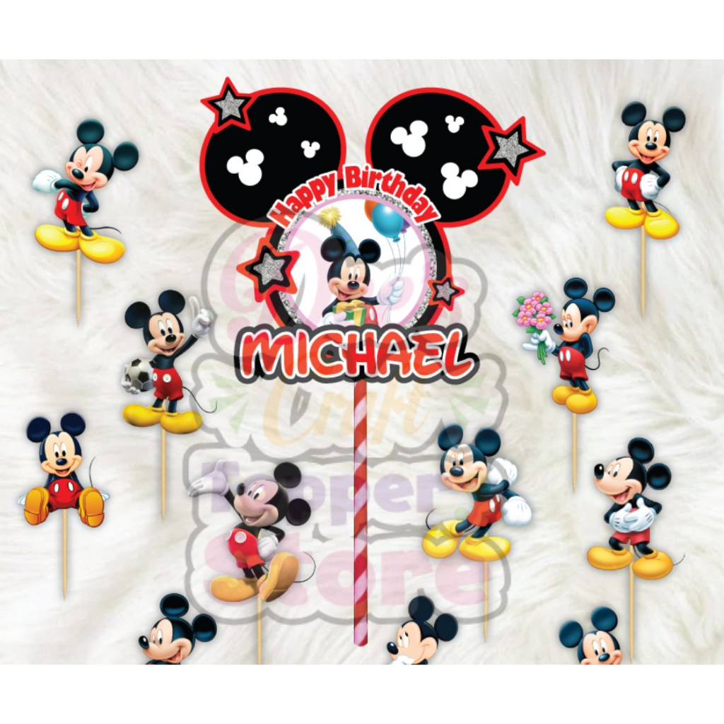 Jual Topper Cake Mickey Mouse Bisa Request Nama Gambar | Shopee Indonesia