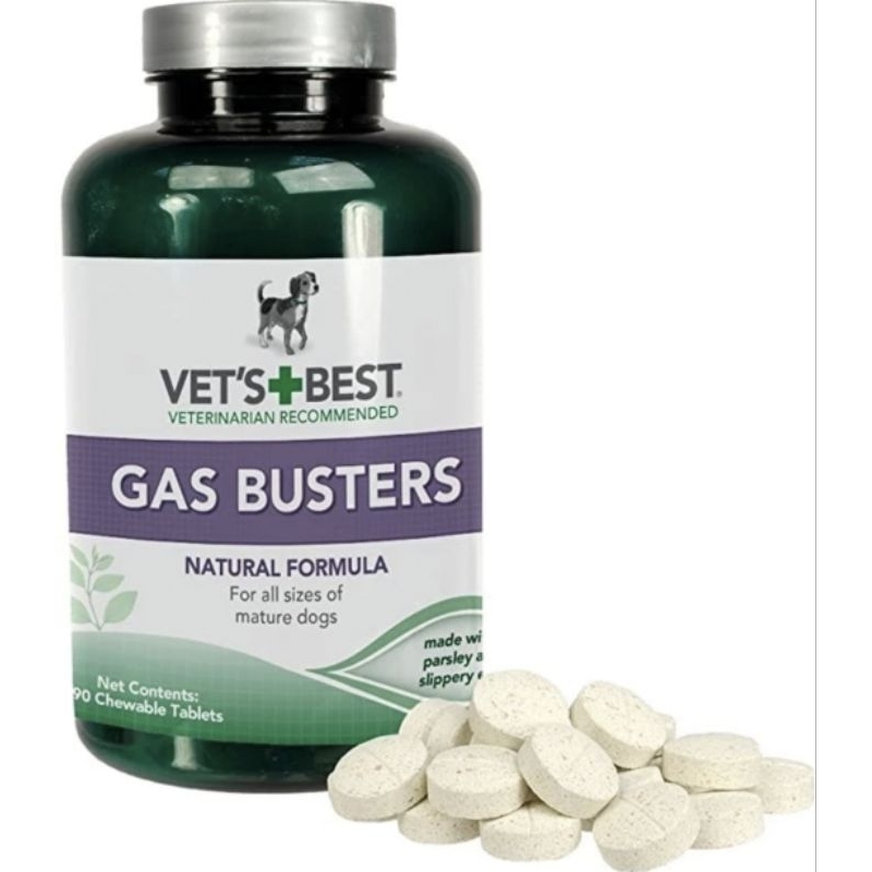 Jual Vet's+Best Gas Busters Dog Supplements 90 Tabs / vets best gas