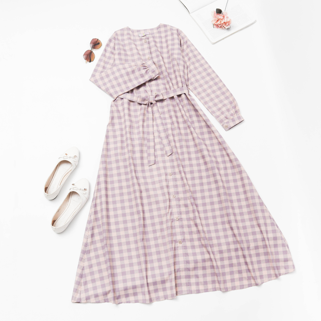 Jual Gamis katun kotak kotak terbaru abaya remaja terbaru 2023 kekinian