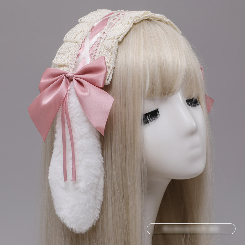 Jual RAMA headband rabbit bunny maid ear bando kelinci fur lolita ...