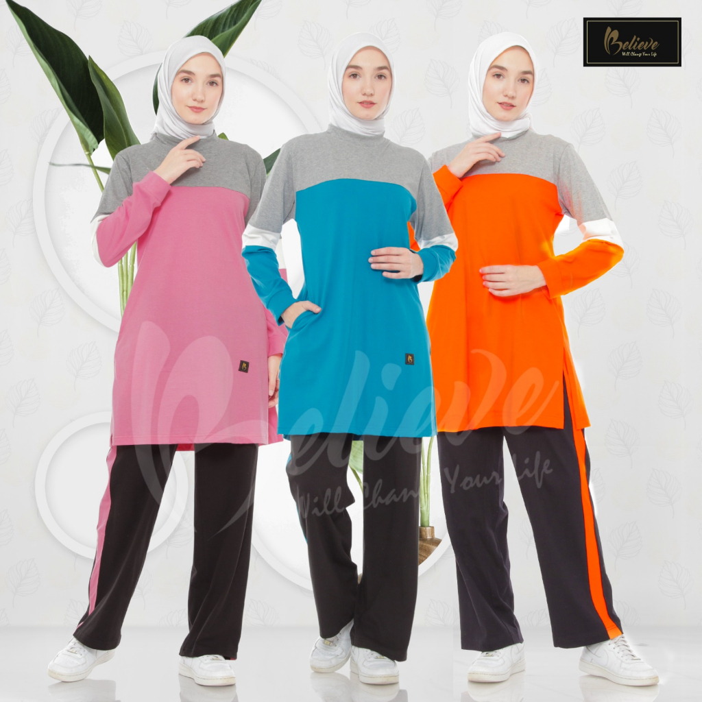 Jual Believe BMS 44 Stelan Baju Olahraga Muslimah | Shopee Indonesia