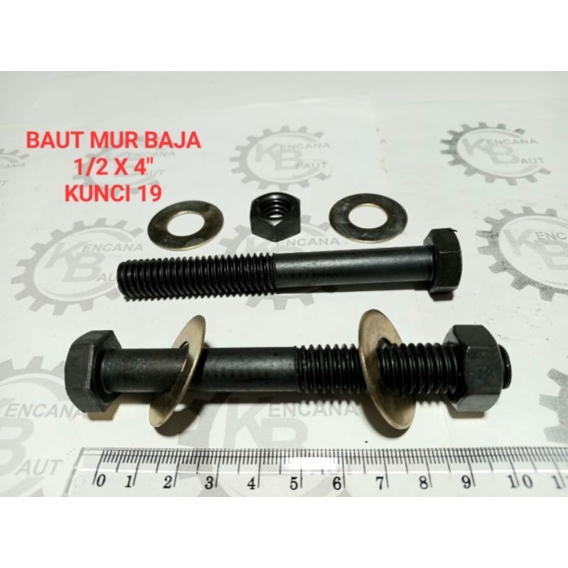 Jual Baut Mur Baja X Baut Mur Unc Baut Mur Hitam Panjang Cm Kunci Shopee