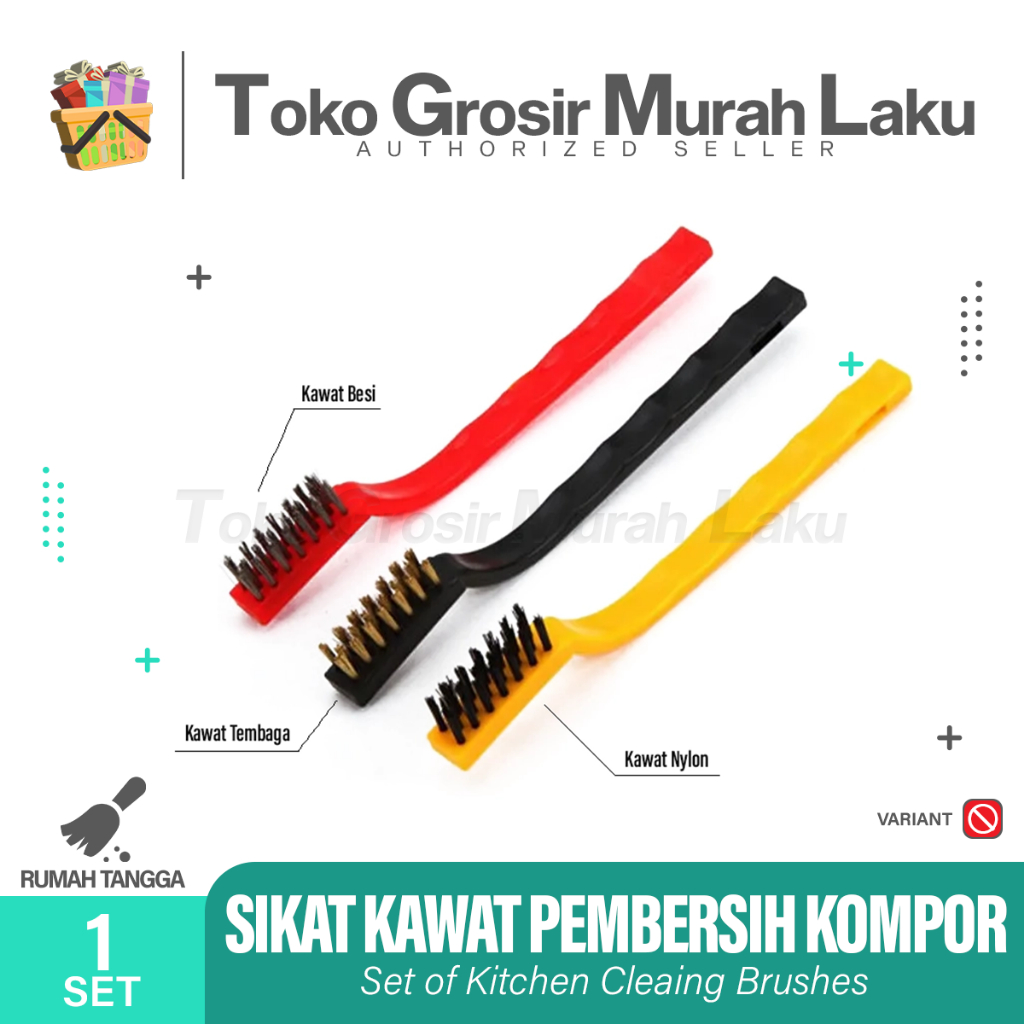 Jual Sikat Kawat Besi Pembersih Kompor 3in1 Sikat Tembaga Nylon Wire