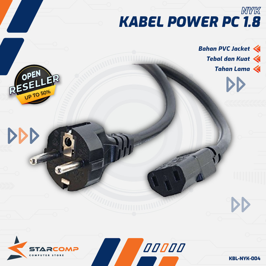 Jual NYK Kabel Power Supply PC Komputer 1.8m Original High Quality ...