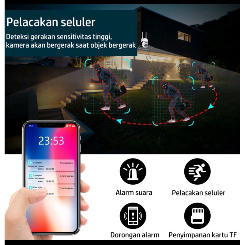 Jual IP CAMERA SPEED DOME MINI V380 8MP 1080P WIRELESS CCTV WIFI ...
