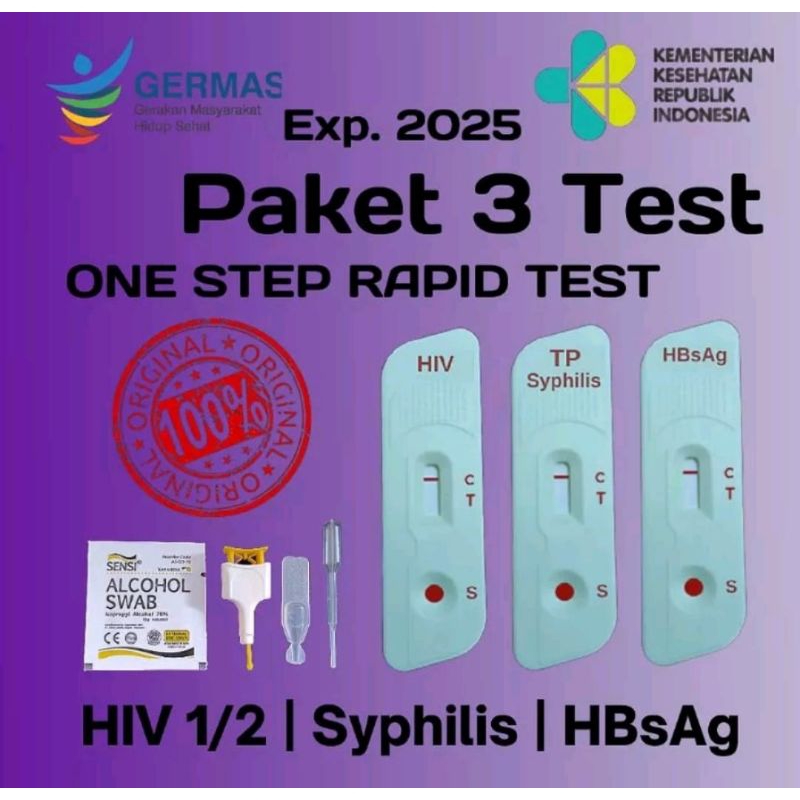 Jual Test HIV Syphilis HBsAg Card 1 Set 3 pemeriksaan Lengkap