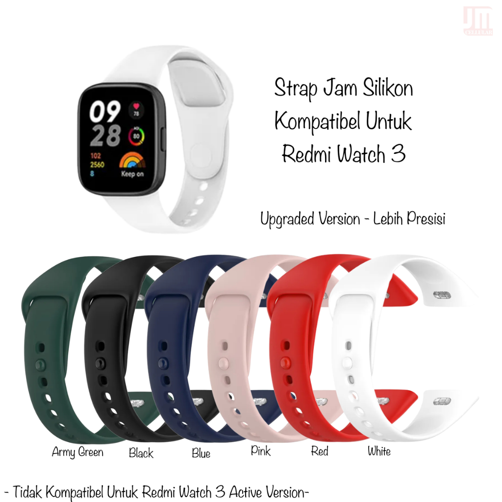 Jual Tali Jam Tangan Xiaomi Redmi Watch 3 Strap Silikon Rubber