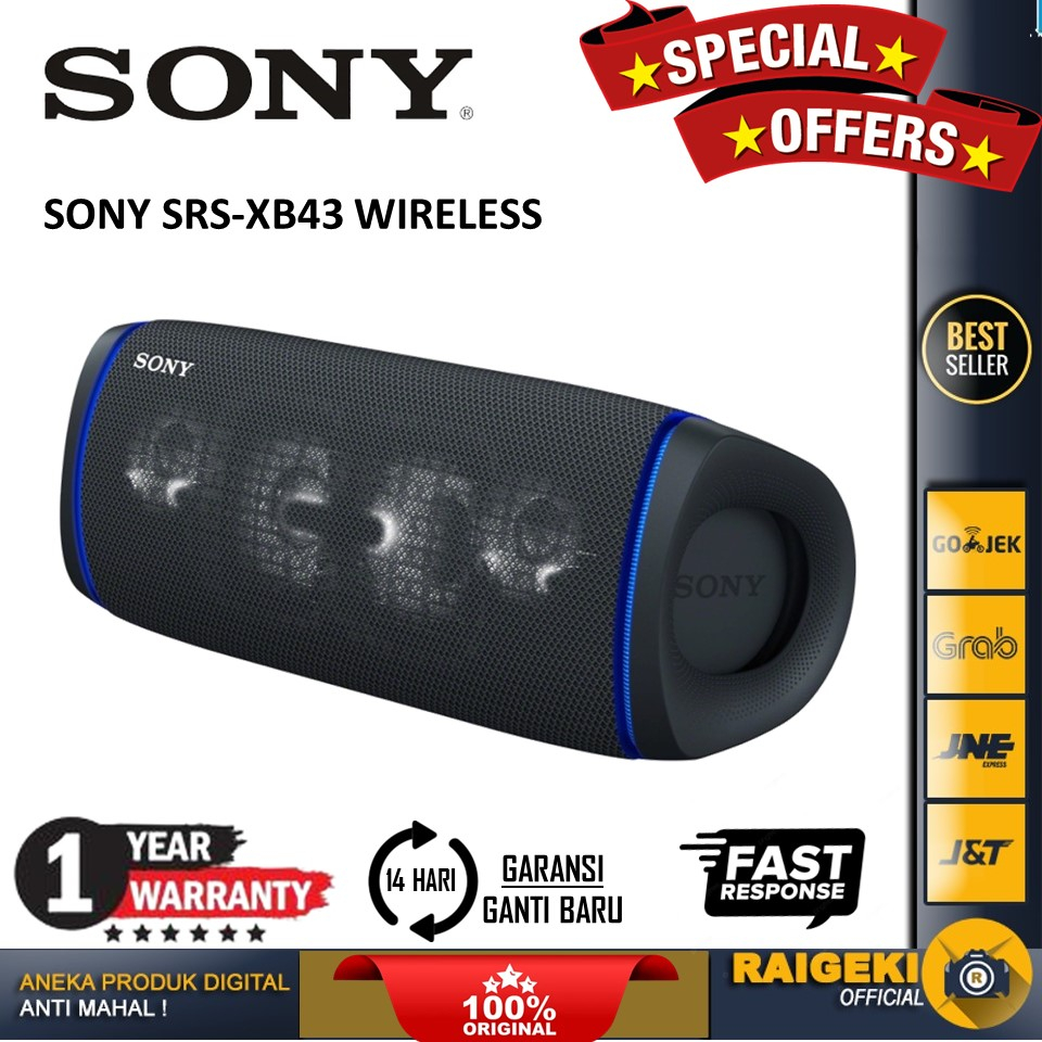 Jual SONY SRSXB43 WIRELESS Extra Bass Portable Bluetooth Speaker
