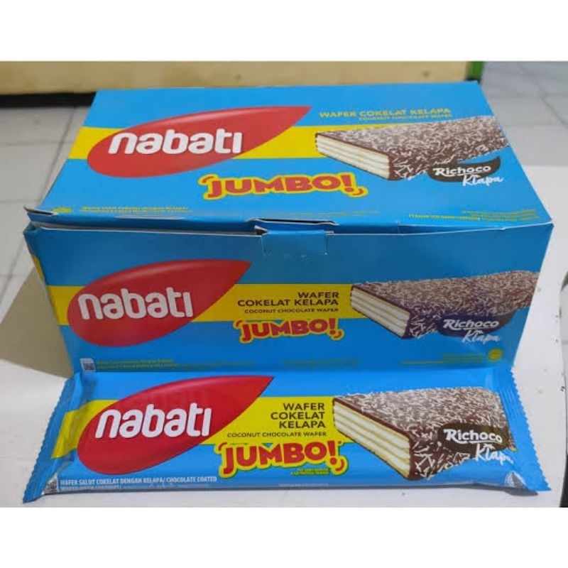 Jual Wafer Nabati Coated Coklat Kelapa Jumbo 2000an 37gr Isi 12 ...