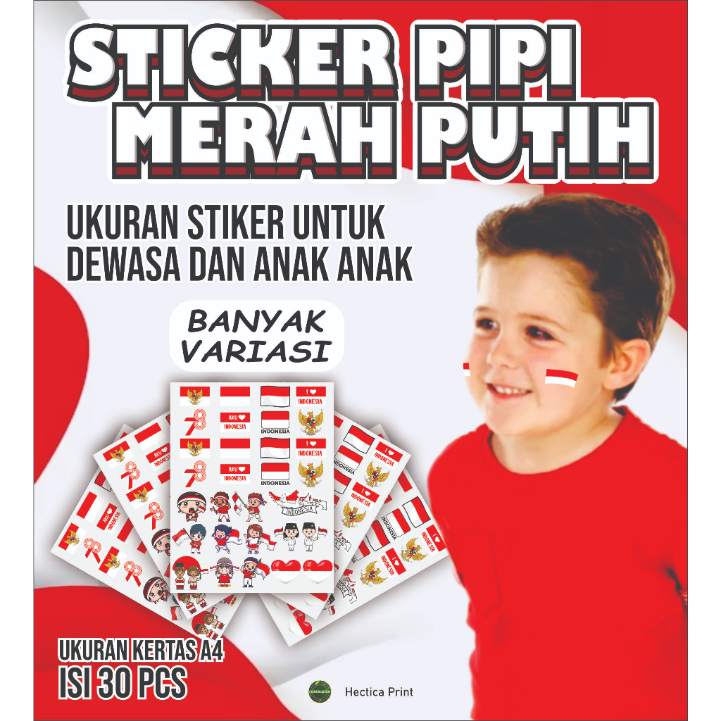 Jual Stiker Pipi Kemerdekaan Indonesia / Sticker HUT RI Bendera Merah ...