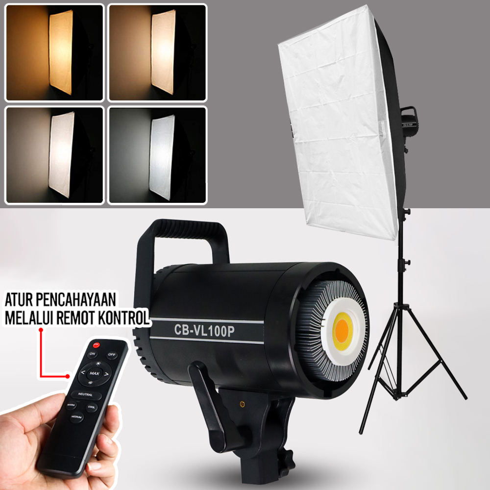 Jual Paket Softbox CB-VL100P 400W 60x90cm + Light Stand / Tripod Lampu ...