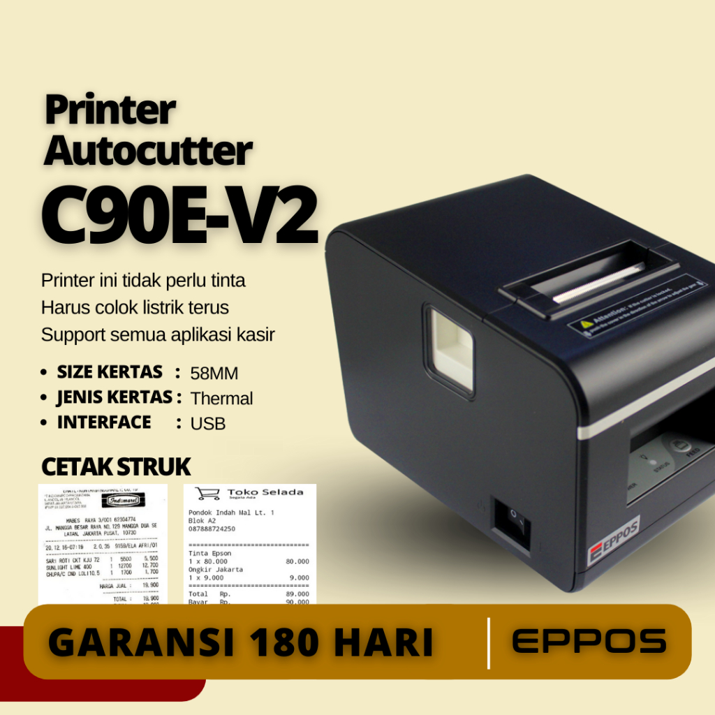 Jual Printer Thermal Autocutter Eppos Mm C E V Koneksi Usb Termurah