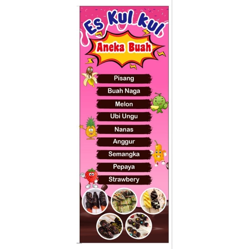 Jual x banner es kul-kul / spanduk es kul-kul | Shopee Indonesia