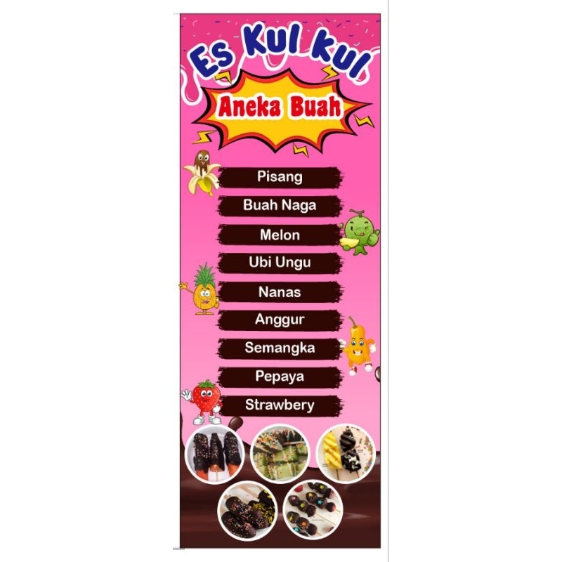 Jual x banner es kul-kul / spanduk es kul-kul | Shopee Indonesia