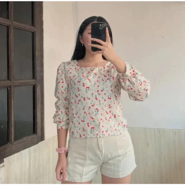 Stevani Margaritha Blouse Floral Premium Korean Blouse