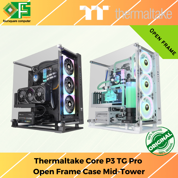 Jual Thermaltake Core P3 PG Pro White Black PC Casing Open Frame Case