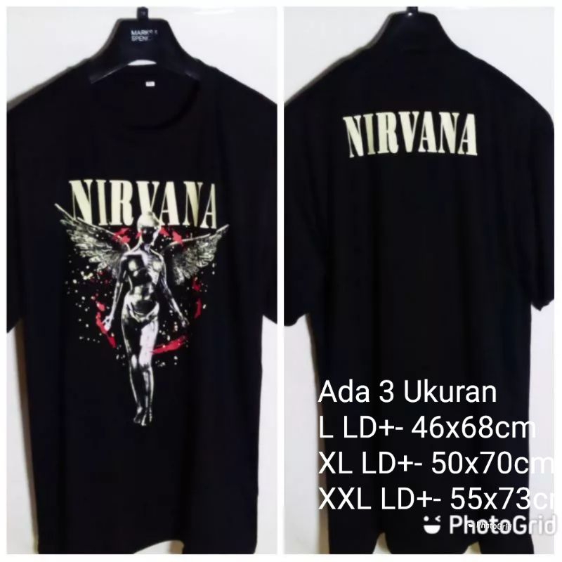 Jual Kaos Band Nirvana Kurt Cobain Utero Dark | Shopee Indonesia