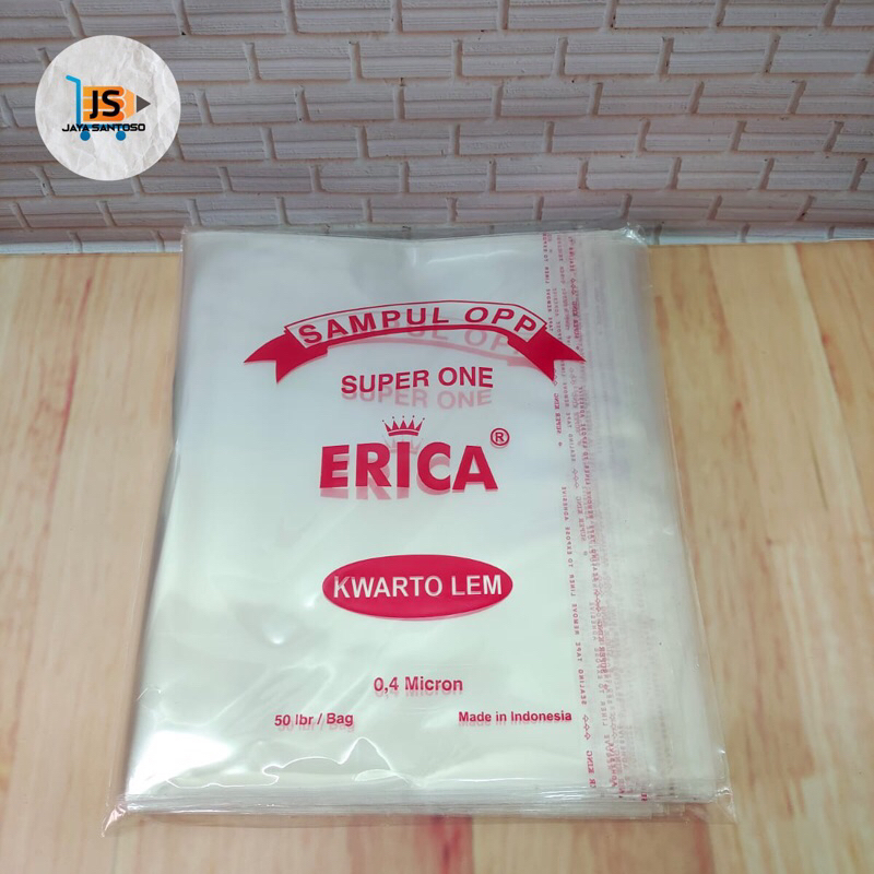 Jual Sampul Buku Plastik Opp Kwarto Kuarto Quarto Lem 50 Lembar Erica