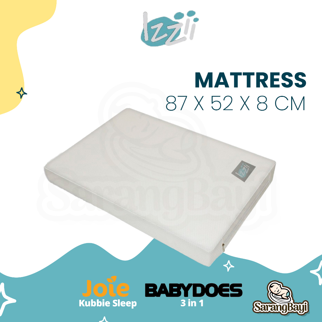 Jual Izzii Baby Mattress Latex Size 87 x 52 x 8 cm for Joie Kubbie Sleep / Babydoes 3in1