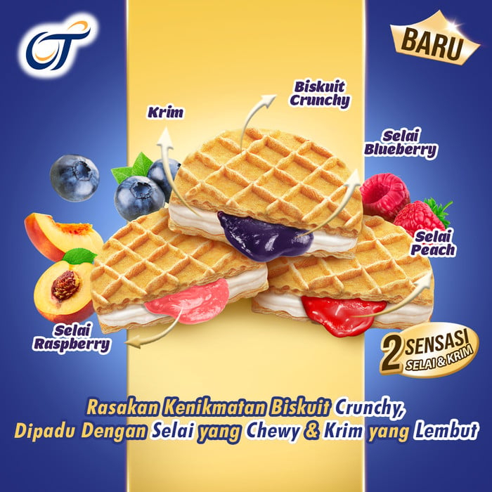 Jual IMPERIAL CREME Biskuit Susu dengan Selai & Krim rasa Raspberry ...
