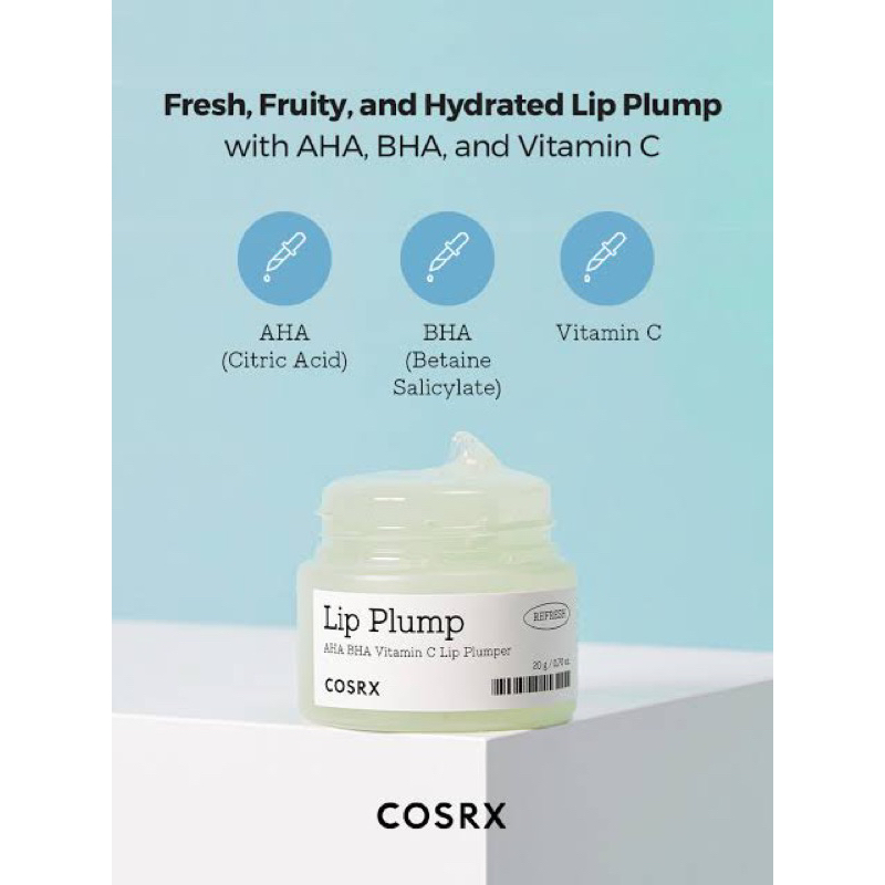 Jual cosrx lip plump refresh AHA BHA vitamin c lip plumper 20g