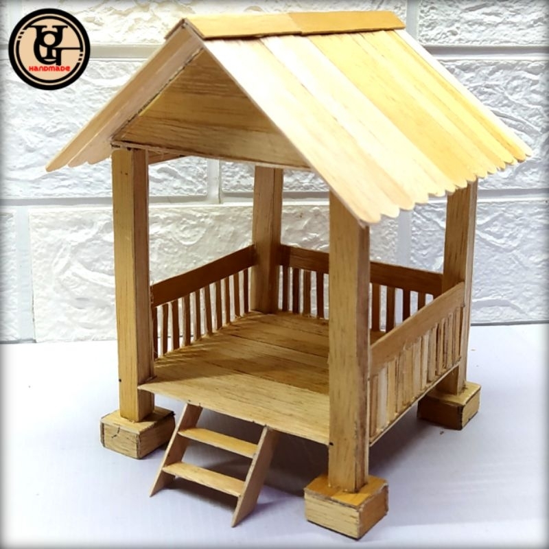 Jual Kerajinan Miniatur Gazebo/Saung/Pendopo Dari Stik Es Krim | Tugas