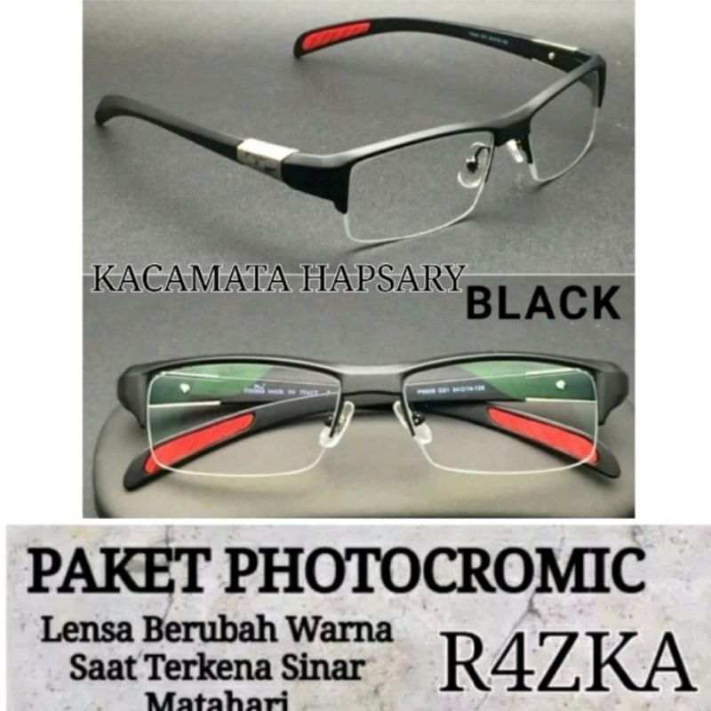 Jual Frame Kacamata Pria Sorty Free Lensa Photocromic Kacamata Minus Anti Radiasi