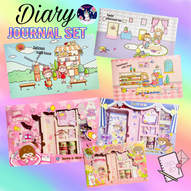 Jual Journal Set Diary diary book set korea style cute stiker buku