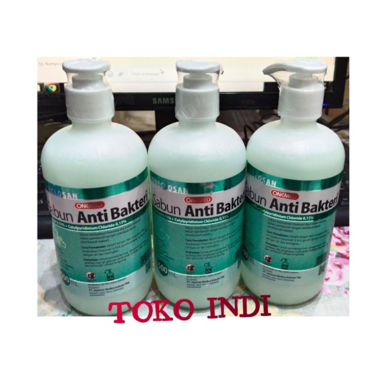 Jual Sabun Anti Bakteri 500 Ml + Dispenser Onemed/Sabun Anti Bakteri ...