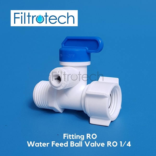 Jual Water Feed Ball Valve RO Selang 1/4'' /Fitting RO/Konektor RO/Stop