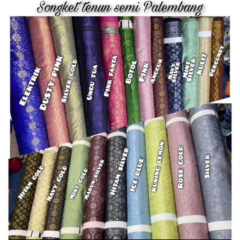 Jual Bahan Songket . Songket Tenun Semi Palembang . Kain Songket ...