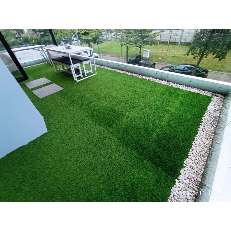 Jual KARPET RUMPUT SINTETIS SIZE 1M X 1M SWISS TEBAL 3CM | Shopee Indonesia
